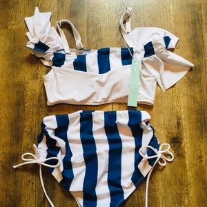 AHOY! NEW NWT Nautical 2 Piece Bathing Suit Bikini